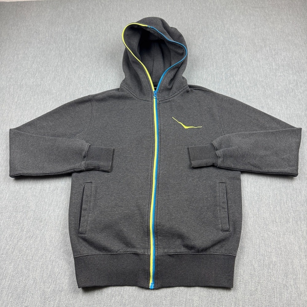Hoka One One‎ Hoodie Women Medium Gray Full Face Zip Sweatshirt Fleece Training